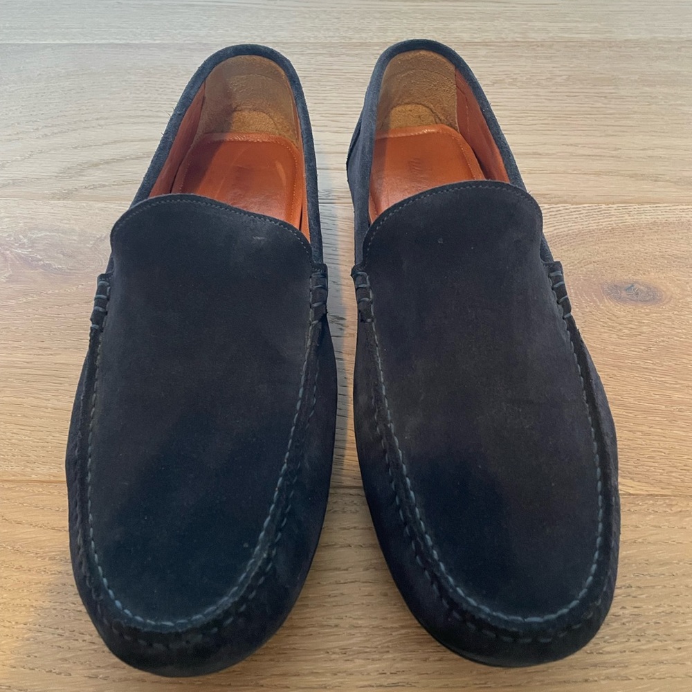 Wolf and Shepherd navy suede gunner driver shoes size 13
